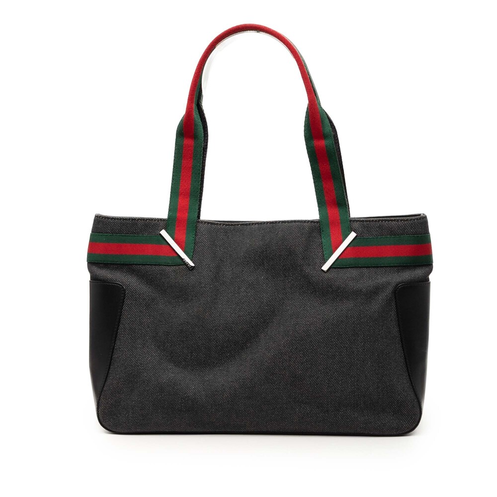 Pre-Loved Gucci Denim Web Tote